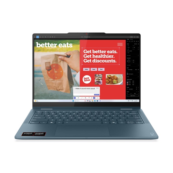 LENOVO Yoga 7 2-in-1 14AKP10, 14.0" 2.8K Touch, AMD Ryzen AI 7 350, 24GB, 1TB SSD, Win11 Home, Tidal Teal, PEN - Image 3