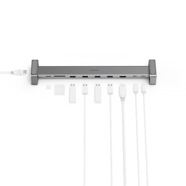 HAMA 200103, USB TYPE-C 9 IN 1 DOKKOLÓ ADAPTER (4x USB3.1, HDMI, LAN, USB-C, PD, SD) - Image 2