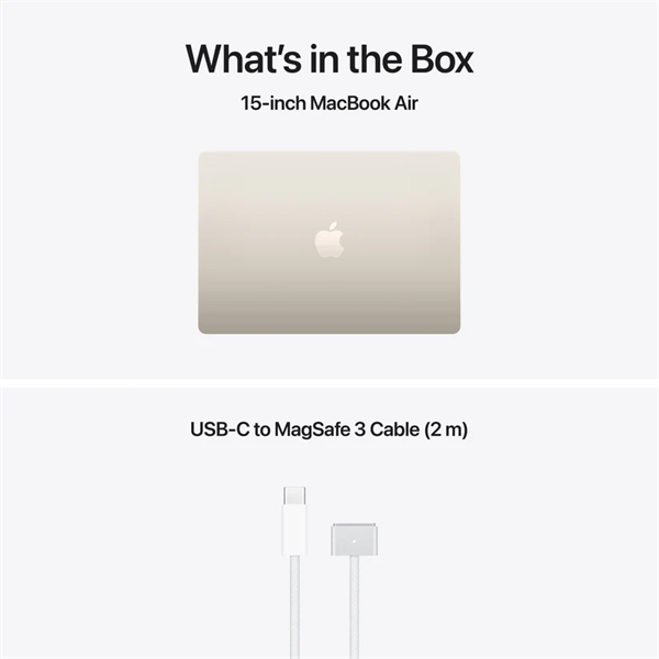 Apple Macbook Air 15,3" M5 10C CPU/10C GPU, 32GB/4TB - Starlight - HUN KB - Image 3