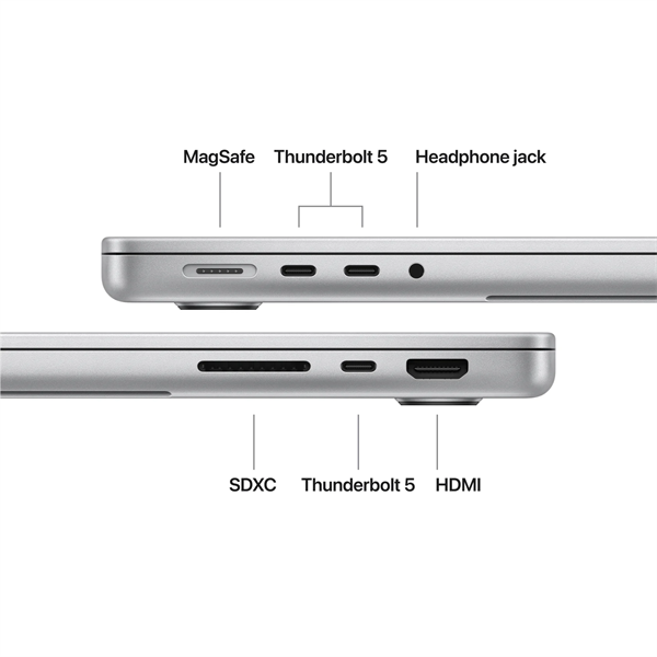 Apple Macbook Pro 14,2" M5 PRO, 18C CPU/20C GPU, 64GB/1TB - Silver - HUN KB, Nanotexture - Image 3